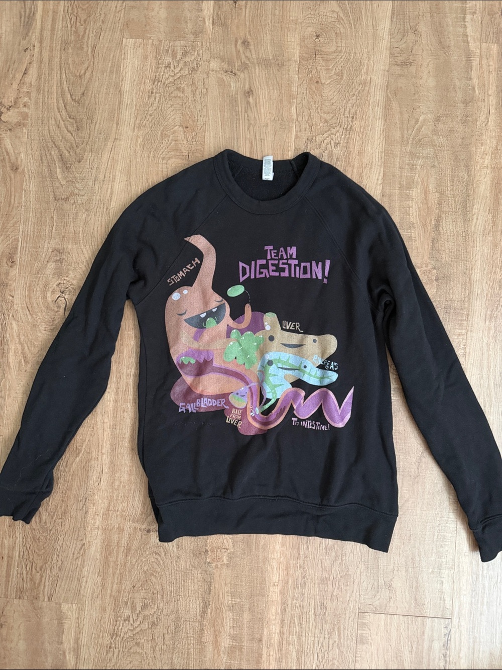 Black "Team Digestion" Graphic Sweatshirt - Women